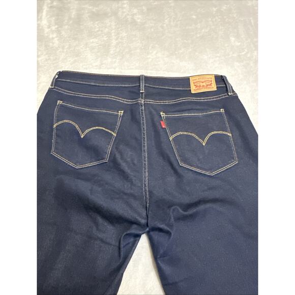 LEVI’S 724 HIGH RISE STRAIGHT Jeans Women’s Size 34 US 16 Dark Wash Stretch - Picture 4 of 13